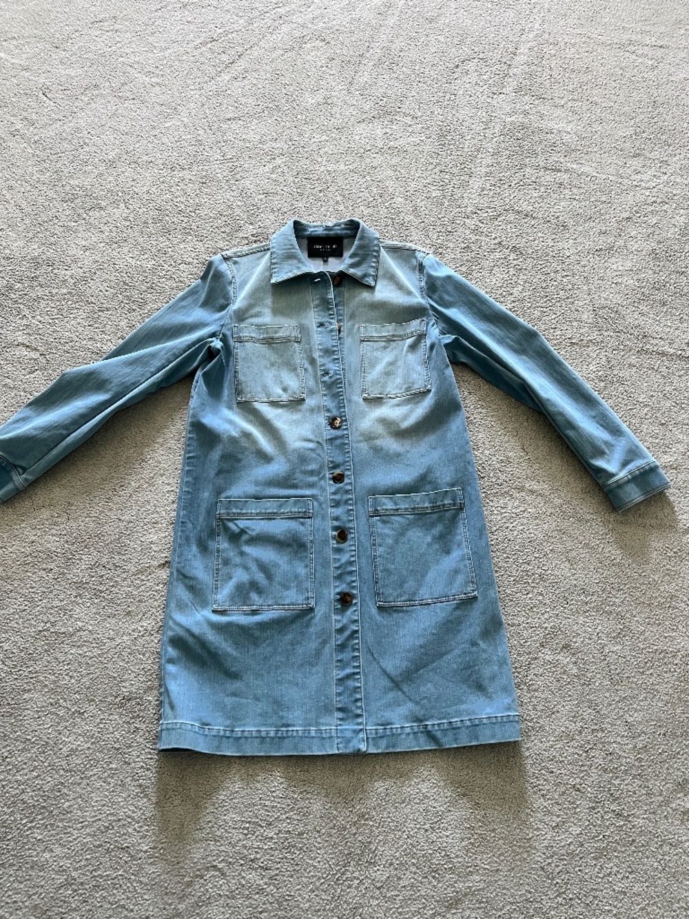 Lafayette 148 Corinthia Longline Denim Jacket Small  Lightweight Coat